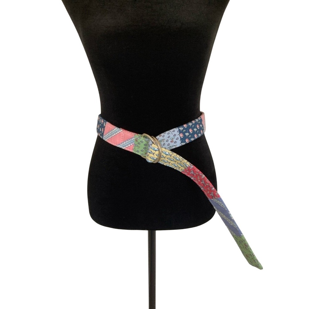 Vineyard Vines‎ Shep & Ian Multicolor Golf Patchwork Fabric Cloth Belt Size M